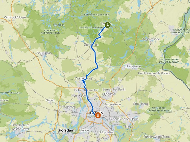 Templin - Zehdenick - Havelradweg - Berlin Mitte | ride | Komoot